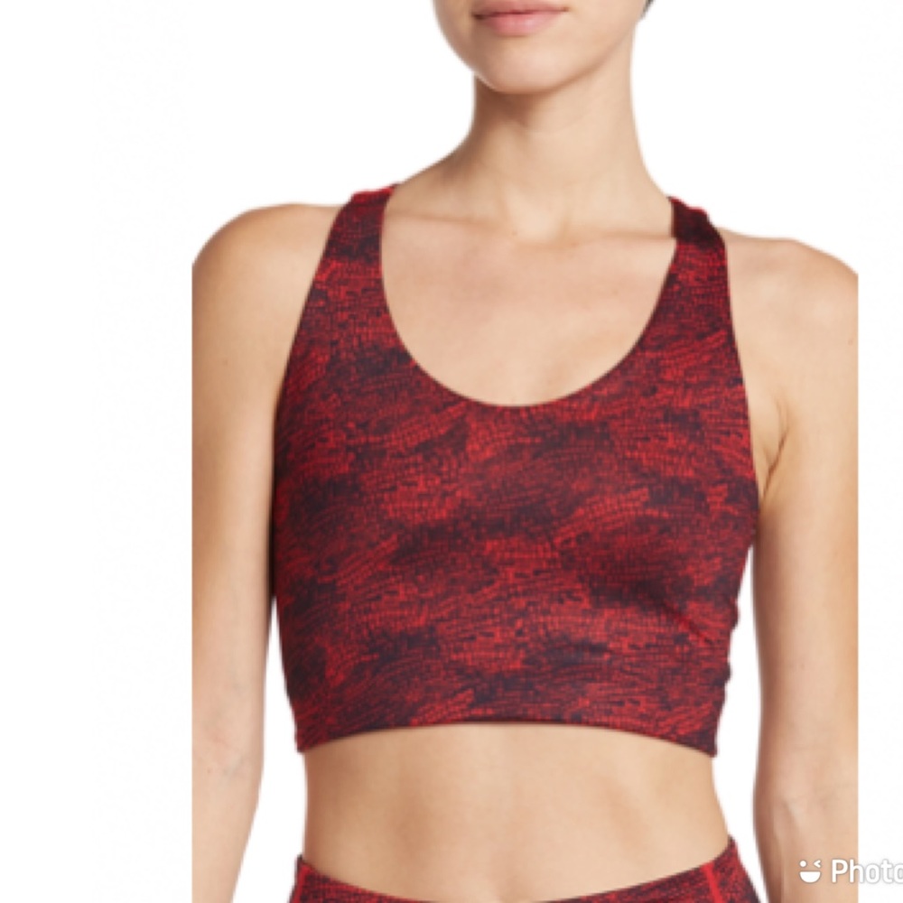 ⚡️⚡️Z by Zella Womens Longline Sports Bra Red Samba Mini Croco Print Size Large